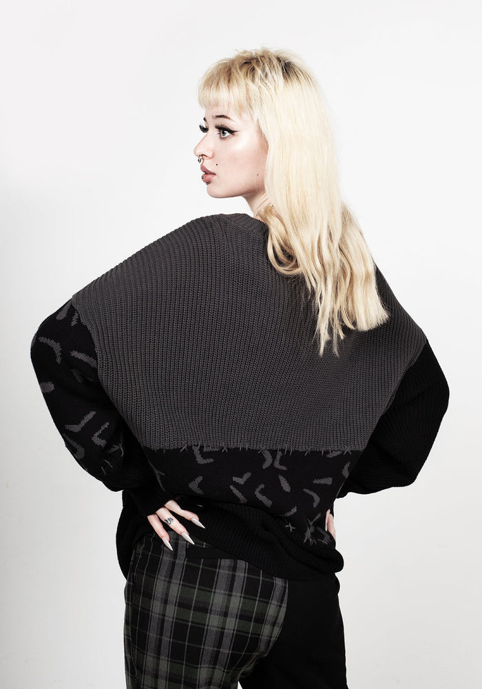 Abstract Longline Sweater