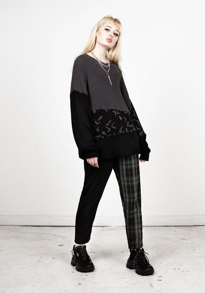 Abstract Longline Sweater