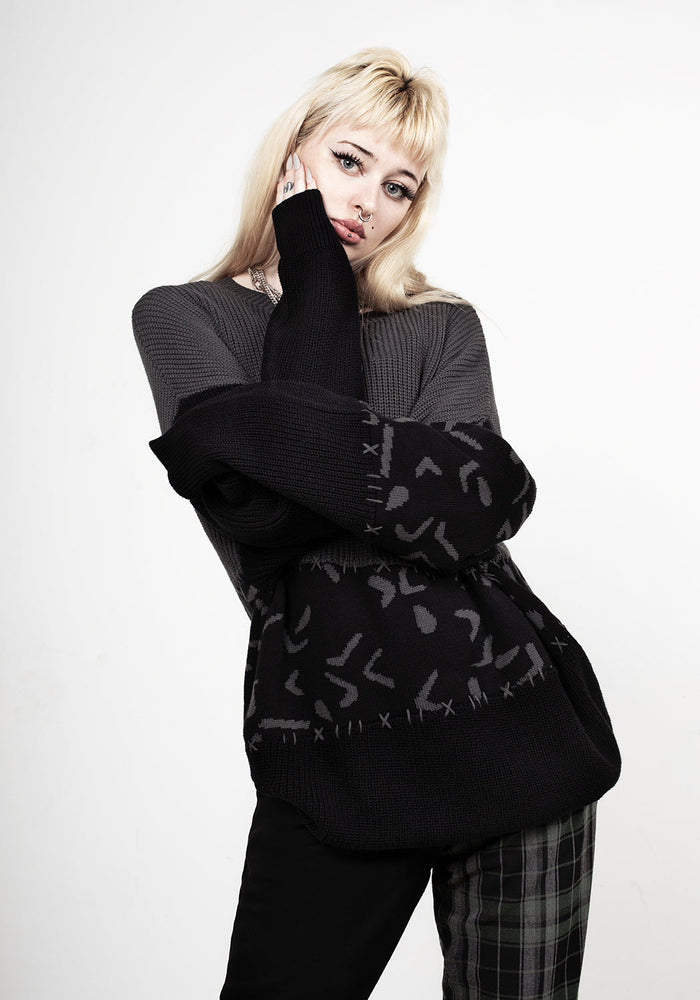 Abstract Longline Sweater