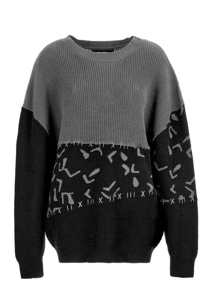 Abstract Longline Sweater