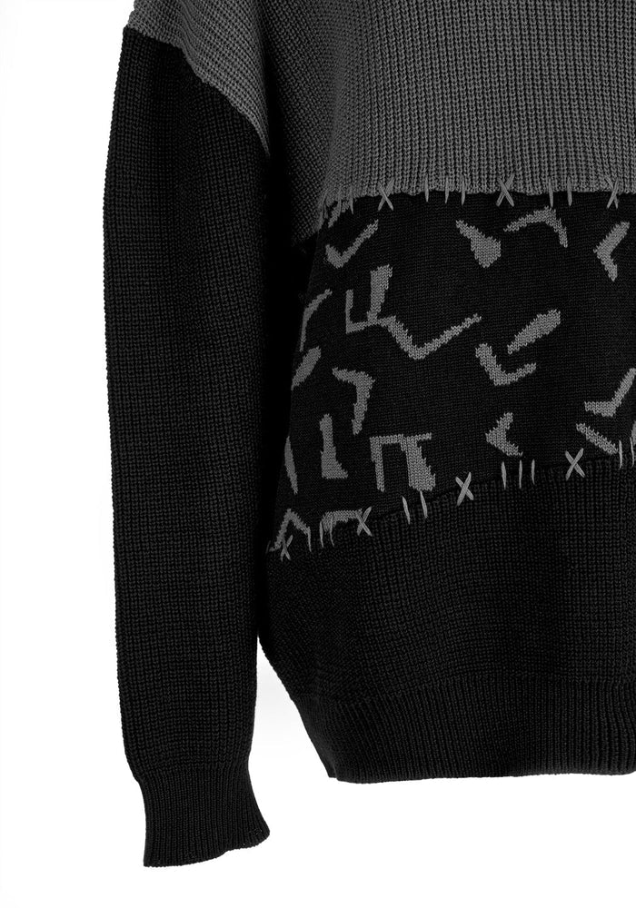 Abstract Longline Sweater
