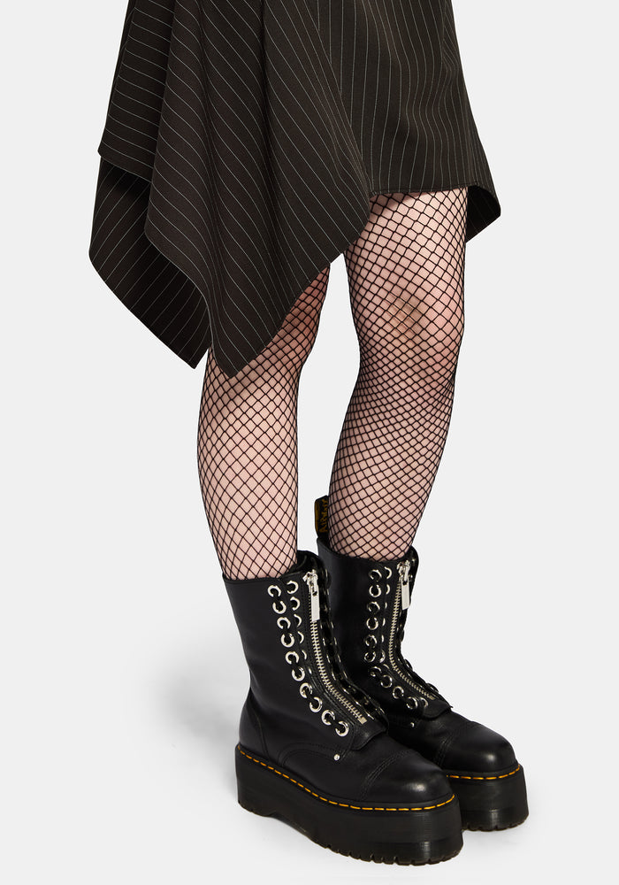 Alecto Pinstripe Handkerchief Hem Mini Dress US 2