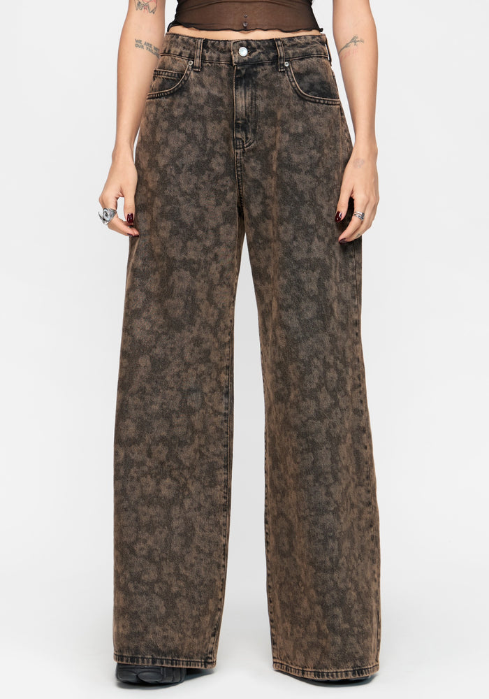 Aletris Floral Print Palazzo Denim Jean