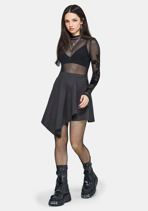 Allie Stripe Hanky Hem Mini Skirt