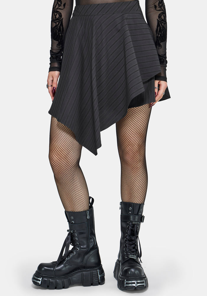Allie Stripe Hanky Hem Mini Skirt
