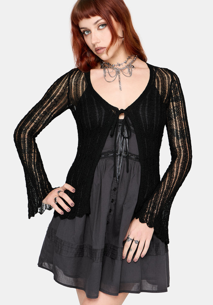 Amadea Pointelle Knit Cardigan