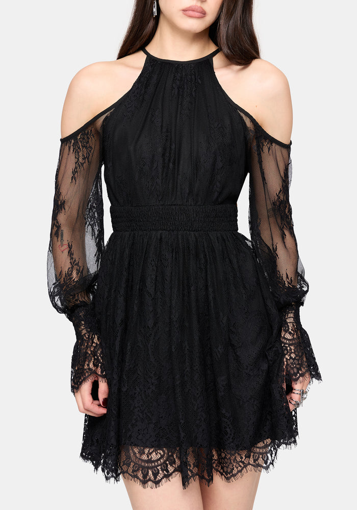 Amelie Lace Cold Shoulder Mini Dress