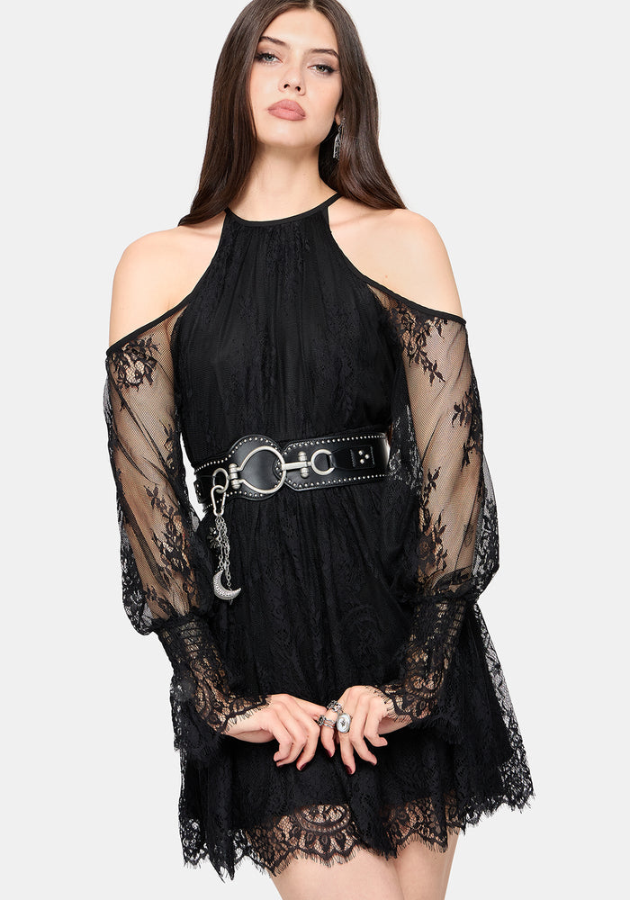 Amelie Lace Cold Shoulder Mini Dress