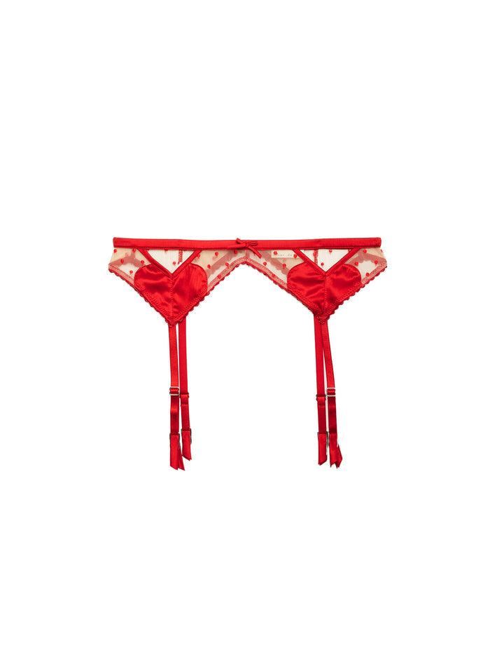 Amour Garter Belt-rouge-flat