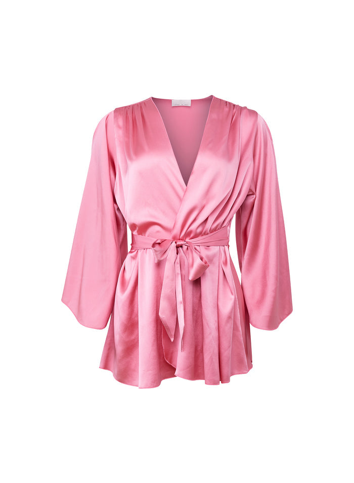 Angel Sleeve Robe-pink cadillac-flat