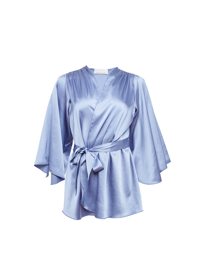 Angel Sleeve Robe-denim blue-flat