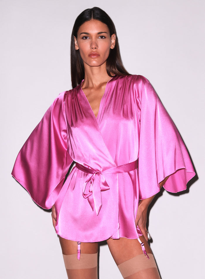 Angel Sleeve Robe-pink desire