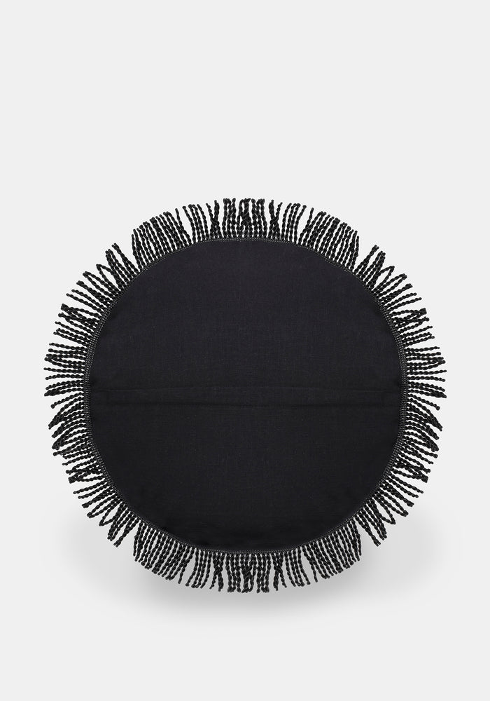 Angela Folk Embroidered Round Cushion
