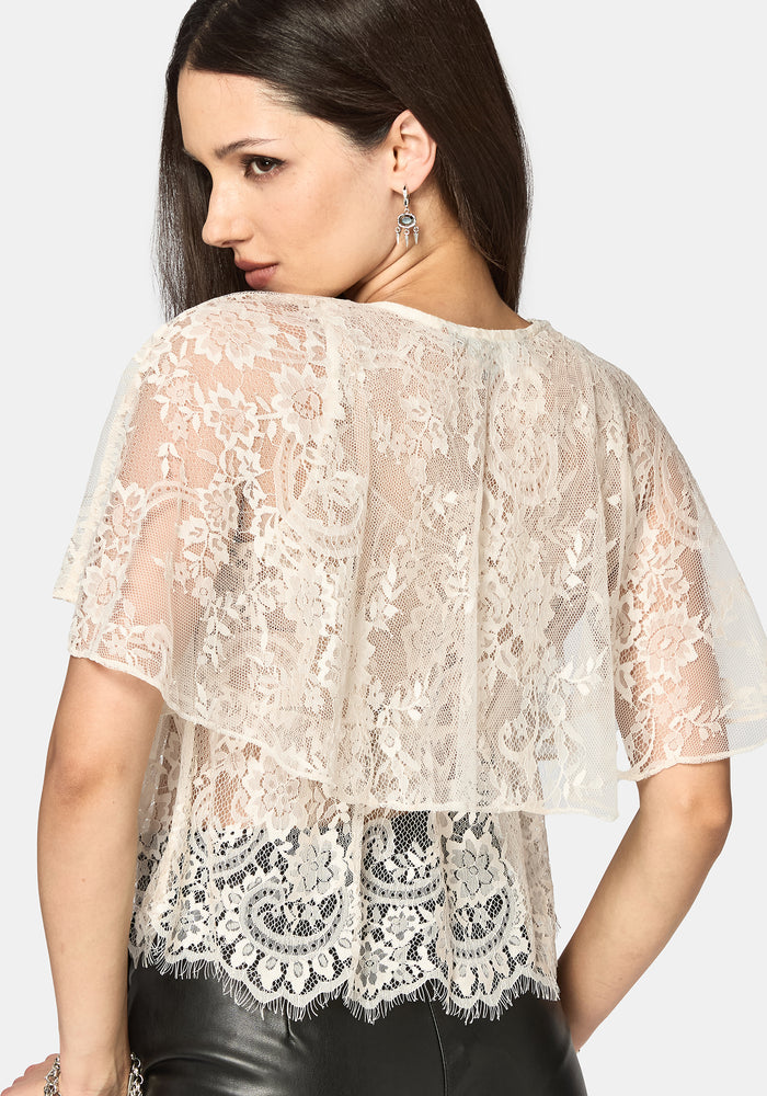 Ania Lace Cape Top