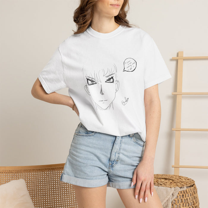 Anime Sketch Face T-Shirt — Minimal Manga Illustration Tee