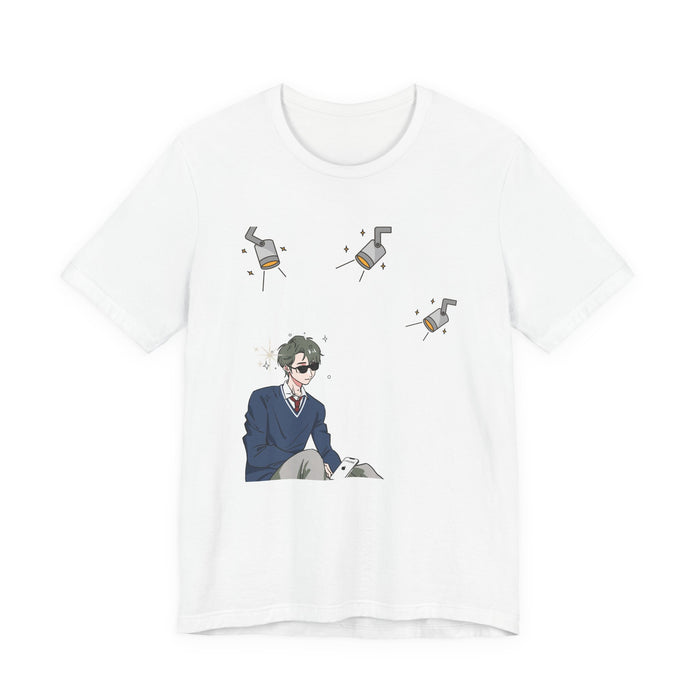 Anime Study Boy Graphic Tee — Cute Bookish Student Design