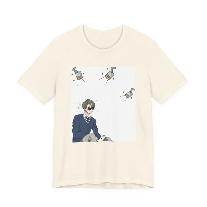 Anime Study Boy Graphic Tee — Cute Bookish Student Design