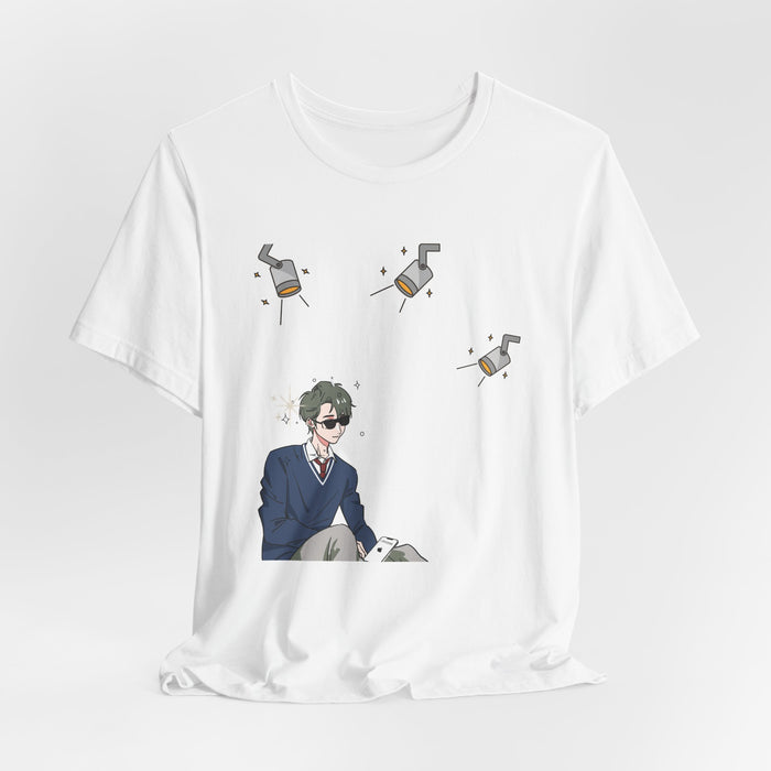 Anime Study Boy Graphic Tee — Cute Bookish Student Design