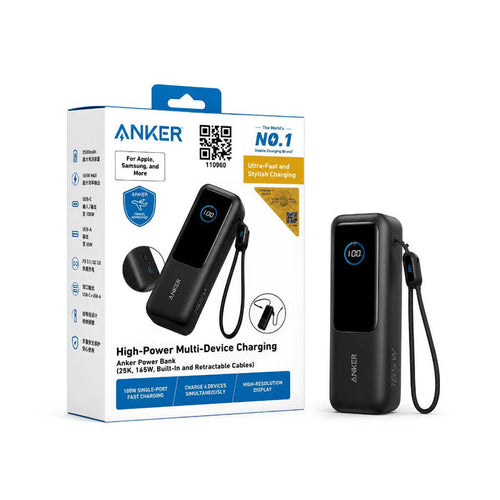 Anker Laptop Power Bank 25,000mAh, 165W - Black