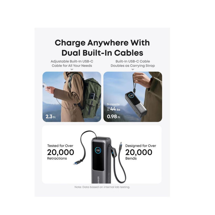 Anker Laptop Power Bank 25,000mAh, 165W - Black