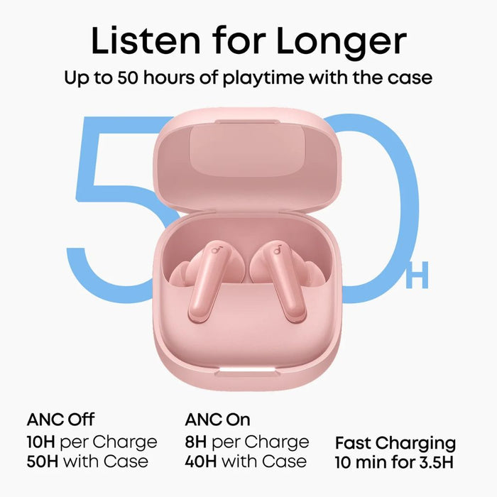 Anker Soundcore R60i NC Wireless Earbuds - Pink