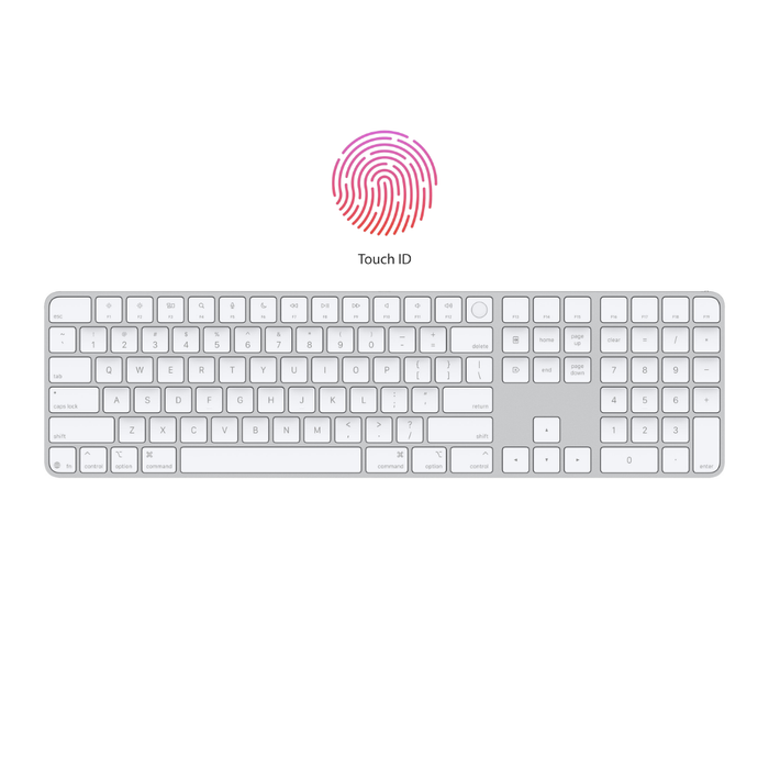 Apple Magic MXK73LL/A Keyboard with Touch ID and Numeric Keypad (US English) - White Keys
