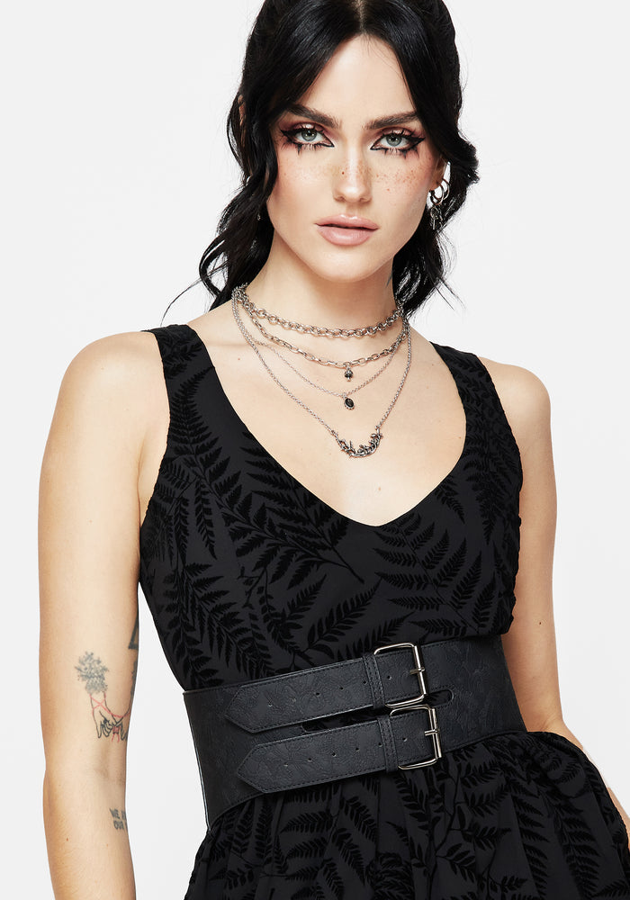 Apricity Paisley Debossed Waist Belt