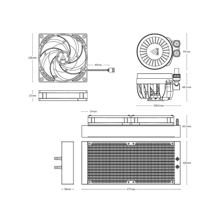 Arctic Liquid Freezer III 240 - Black - شركة القيم العالمية للحاسبات