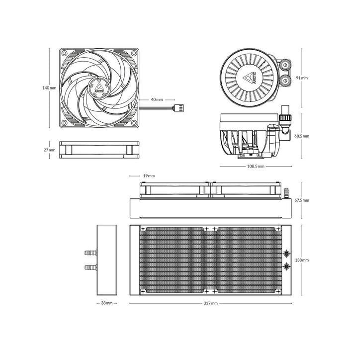 Arctic Liquid Freezer III 280 - Black - شركة القيم العالمية للحاسبات