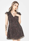 Arnora Chiffon Ruffle Detail Mini Dress