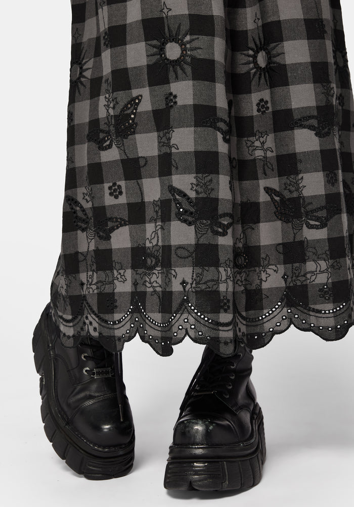 Ashwing Check Broderie Midaxi Skirt