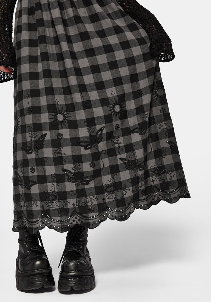 Ashwing Check Broderie Midaxi Skirt