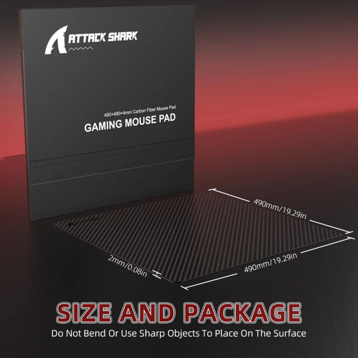 ATTACK SHARK CM04 XL 490*490mm eSport Carbon Fiber Gaming Mousepad - Eclipse Black