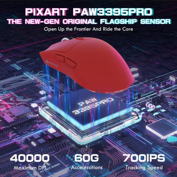 ATTACK SHARK X1 Tri-mode Gaming Mouse - Red