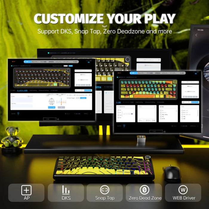 ATTACK SHARK X65 PRO Magnetic Keyboard - Yellow Contours