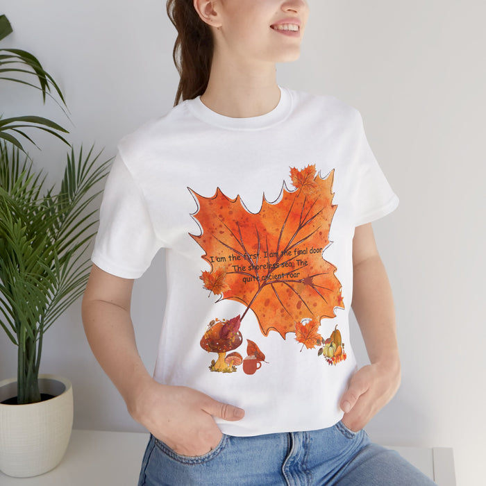 Autumn Leaf & Mushrooms T‑Shirt — Fall Quote Graphic Tee