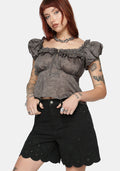 Ayr Broderie Longline Denim Short