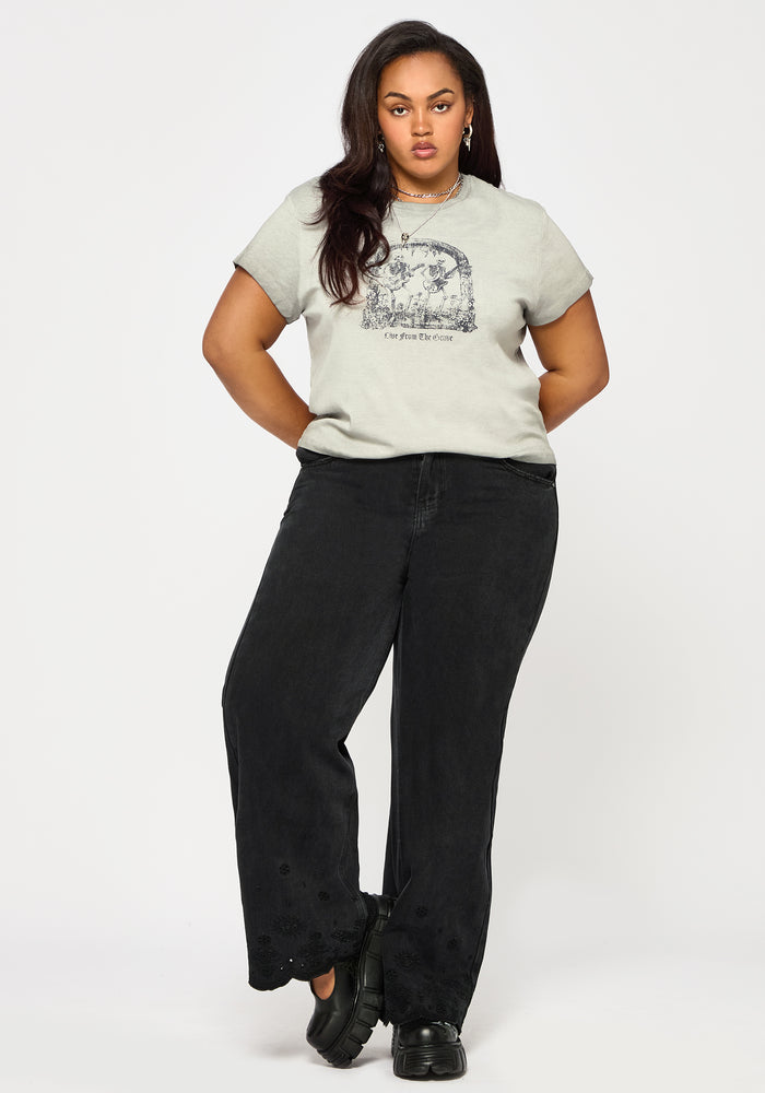 Ayr Broderie Straight Leg Denim Jean