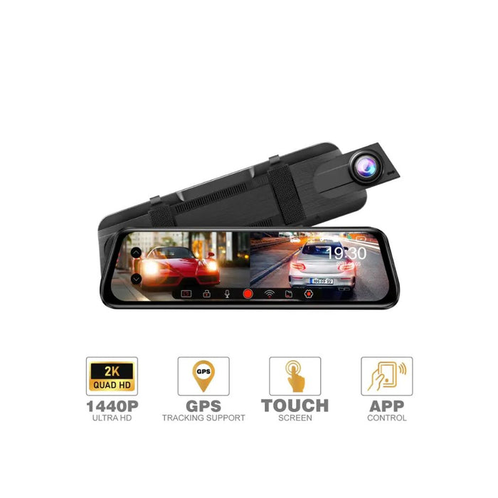 AZDome AR09 4K 2CH Full Mirror Wifi Touch Dash Cam