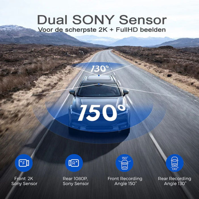 AZDome AR09 4K 2CH Full Mirror Wifi Touch Dash Cam