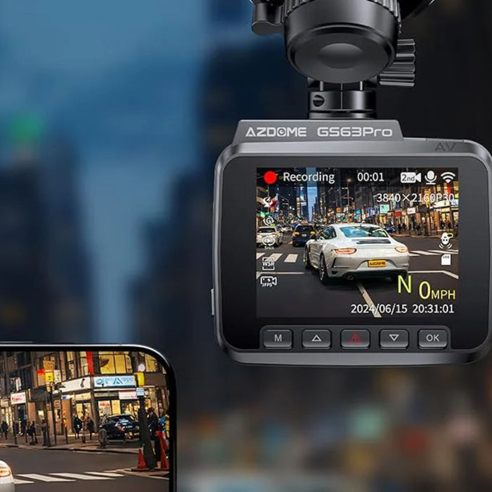 AZDOME GS63H Pro 4K with No-Light Full-Color Night Vision Dash Cam - Black