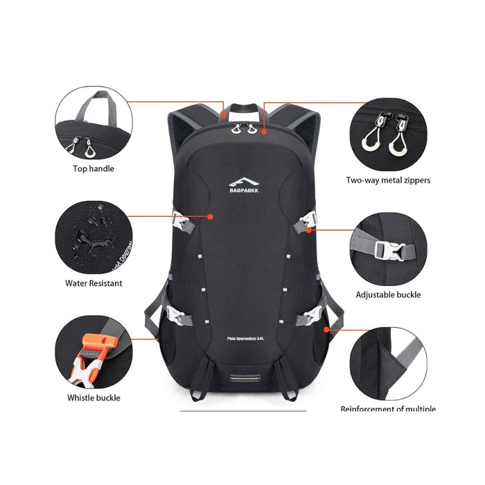 BAG Raptor Travel Hiking Compartments Backpack 15.6-inch Laptop - Black