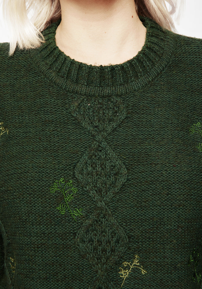 Barberry Embroidered Diamond Knit Sweater
