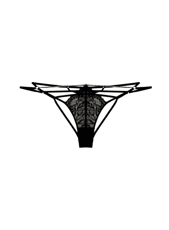 Bianca Chain Ouvert Panty-black-flat