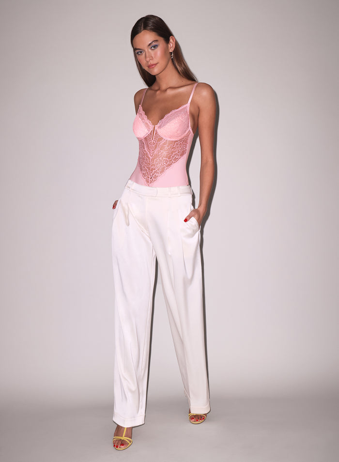 Bianca Lace Bodysuit-pink lady