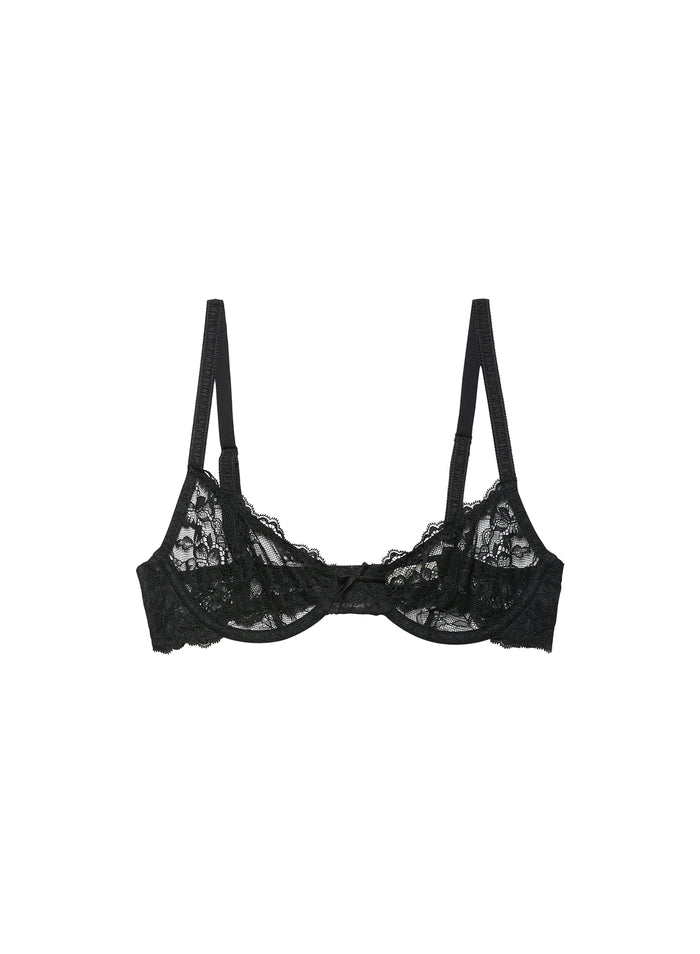 Bianca Lace Bra-black-flat