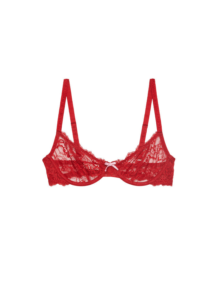 Bianca Lace Bra-rouge-flat