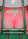 Bianca Lace Cheeky-neon coral-Fleur du Mal