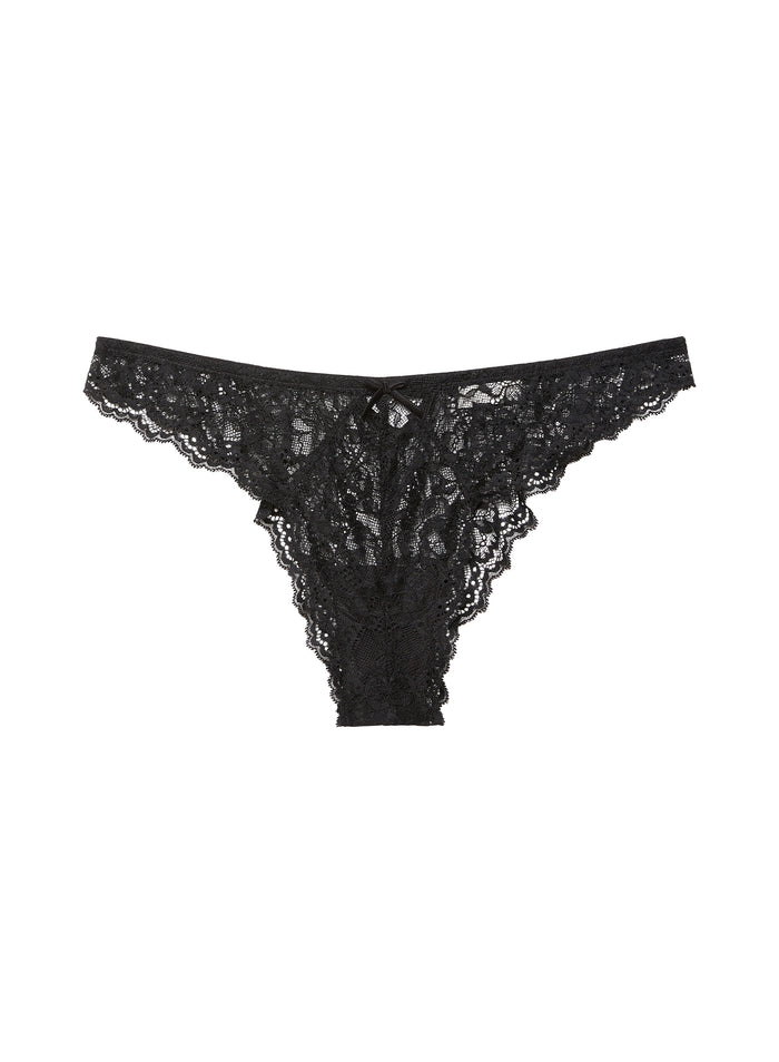 Bianca Lace Cheeky-black-flat