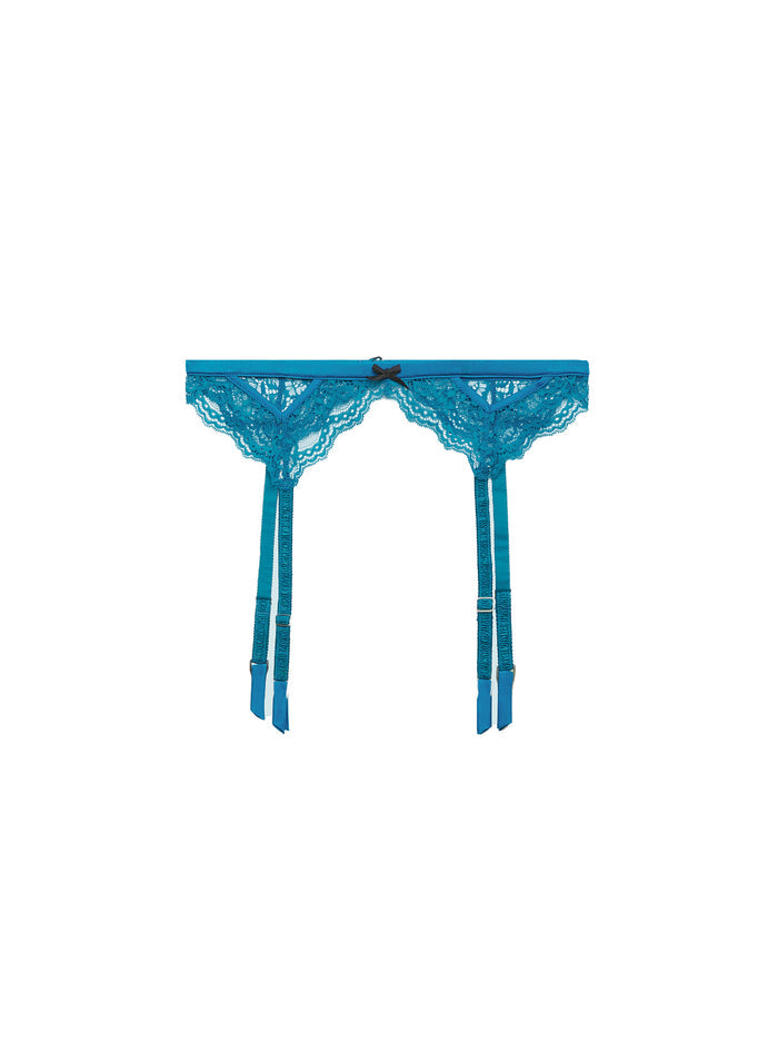 Bianca Lace Garter Belt-aquamarine-flat
